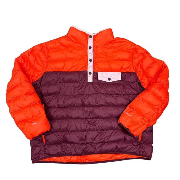 Eddie Bauer Stratuslite Down Jacket Womens Size PXL Snap Mock EB650 Pullover - Picture 1 of 10